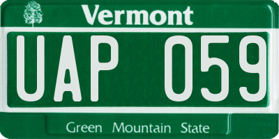 VT license plate UAP059