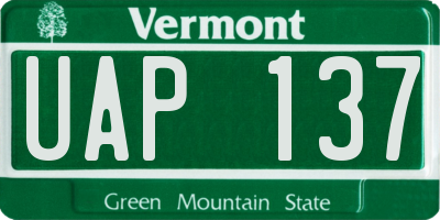 VT license plate UAP137