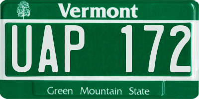 VT license plate UAP172