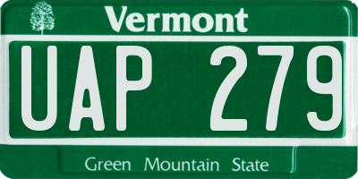 VT license plate UAP279