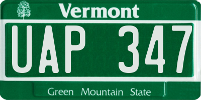 VT license plate UAP347