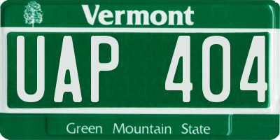 VT license plate UAP404
