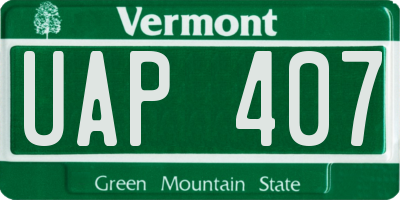 VT license plate UAP407