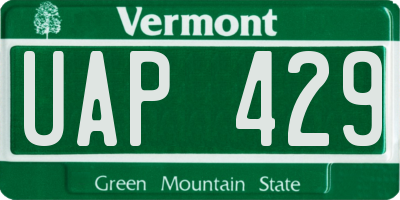 VT license plate UAP429