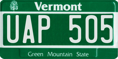 VT license plate UAP505