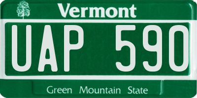 VT license plate UAP590