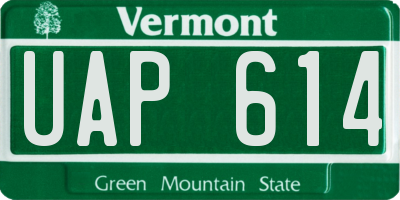 VT license plate UAP614
