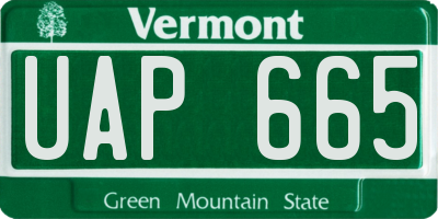 VT license plate UAP665