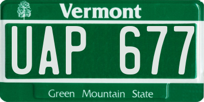 VT license plate UAP677