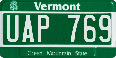 VT license plate UAP769