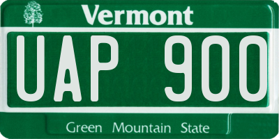 VT license plate UAP900