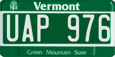 VT license plate UAP976