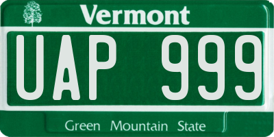 VT license plate UAP999