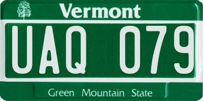VT license plate UAQ079