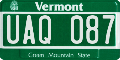 VT license plate UAQ087