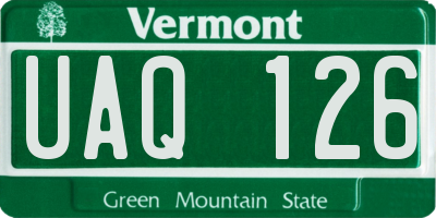 VT license plate UAQ126