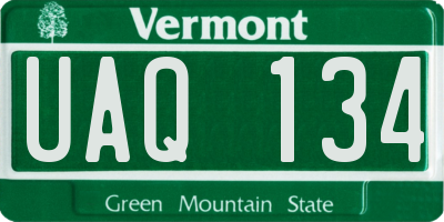 VT license plate UAQ134
