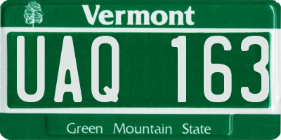 VT license plate UAQ163
