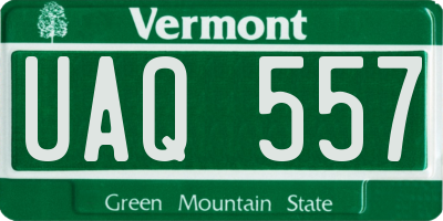 VT license plate UAQ557