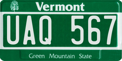 VT license plate UAQ567