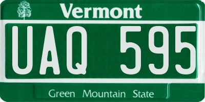 VT license plate UAQ595