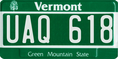 VT license plate UAQ618