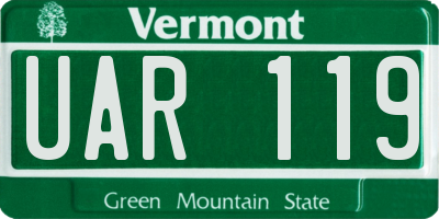 VT license plate UAR119