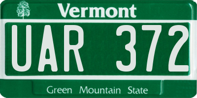 VT license plate UAR372