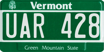 VT license plate UAR428