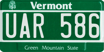 VT license plate UAR586