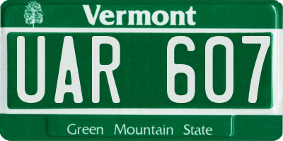 VT license plate UAR607