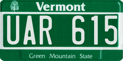 VT license plate UAR615