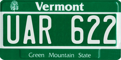 VT license plate UAR622