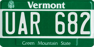 VT license plate UAR682