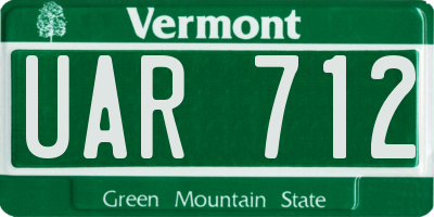 VT license plate UAR712