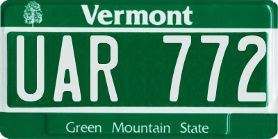 VT license plate UAR772