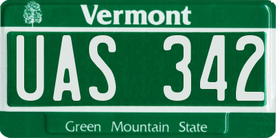 VT license plate UAS342
