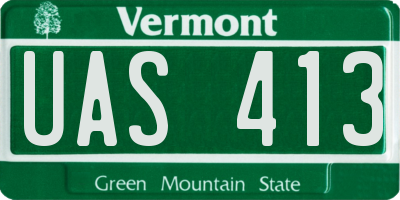 VT license plate UAS413