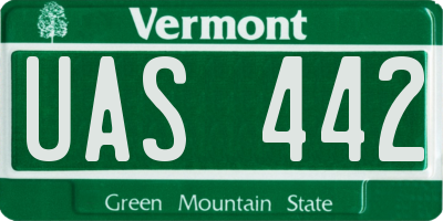 VT license plate UAS442
