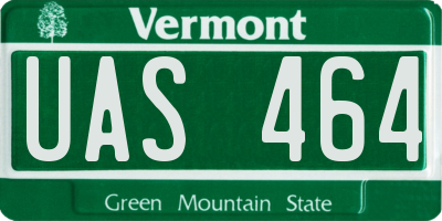 VT license plate UAS464