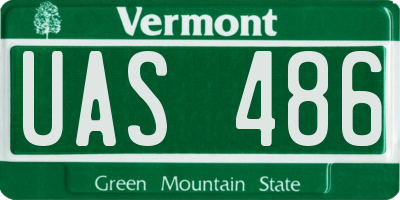 VT license plate UAS486