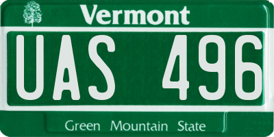VT license plate UAS496