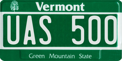VT license plate UAS500
