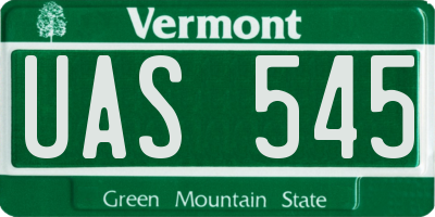 VT license plate UAS545