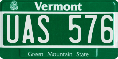VT license plate UAS576