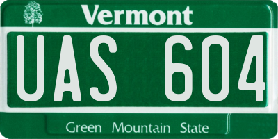 VT license plate UAS604