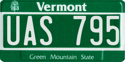 VT license plate UAS795