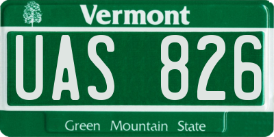 VT license plate UAS826