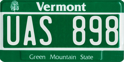 VT license plate UAS898