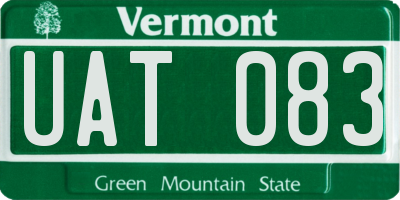 VT license plate UAT083